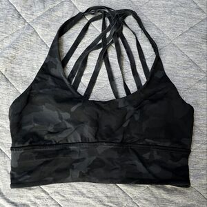 Lululemon Free to Be Longline Bra - Black Camo - size 6